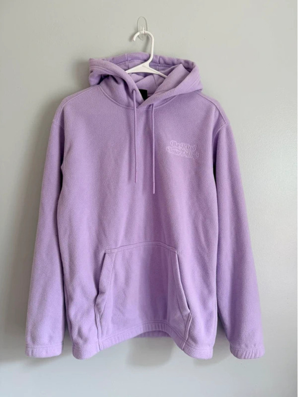 H&M Lavender “Be Kind to Your Mind” Fleece Hoodie XS